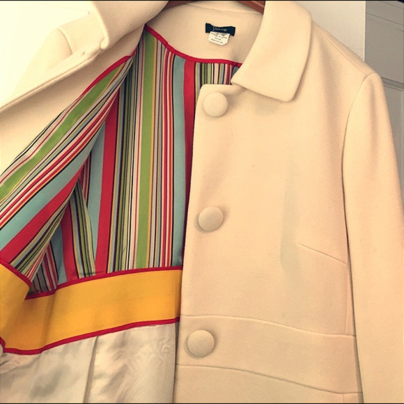 J. Crew Jackets & Blazers - j crew double-cloth ivory wool coat 79998 stripe
